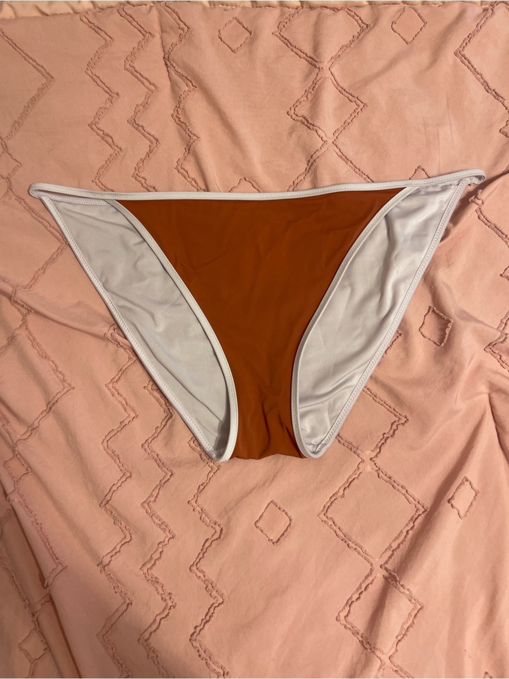 VS Bikini Bottom in Rust with White Trim